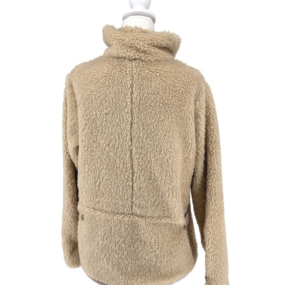 Patagonia Women's Fleece Jacket Cozy Sherpa Full Zip Tan Beige Size Large EUC - Picture 7 of 15